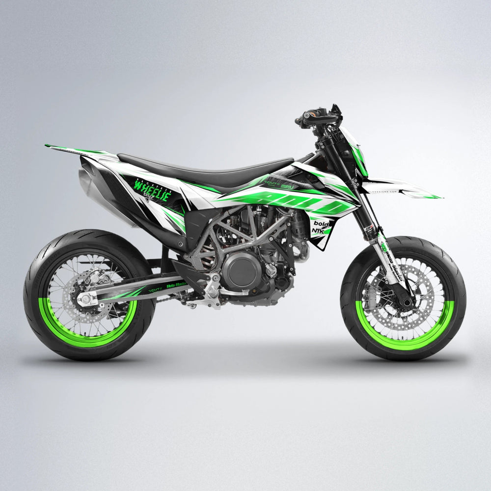 NTK V4 KTM SMC 690 supermoto graphics kit in Green