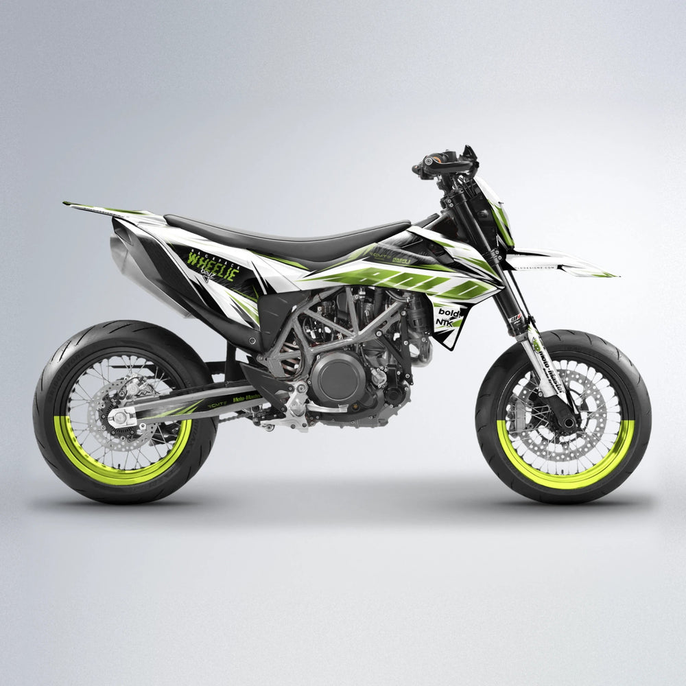NTK V4 KTM SMC 690 supermoto graphics kit in Olive