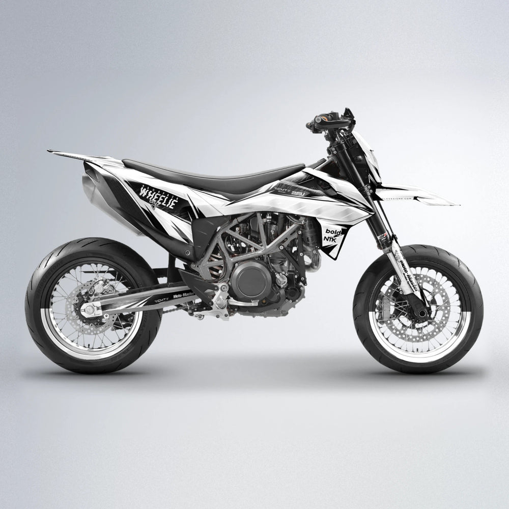 NTK V4 KTM SMC 690 supermoto graphics kit in White