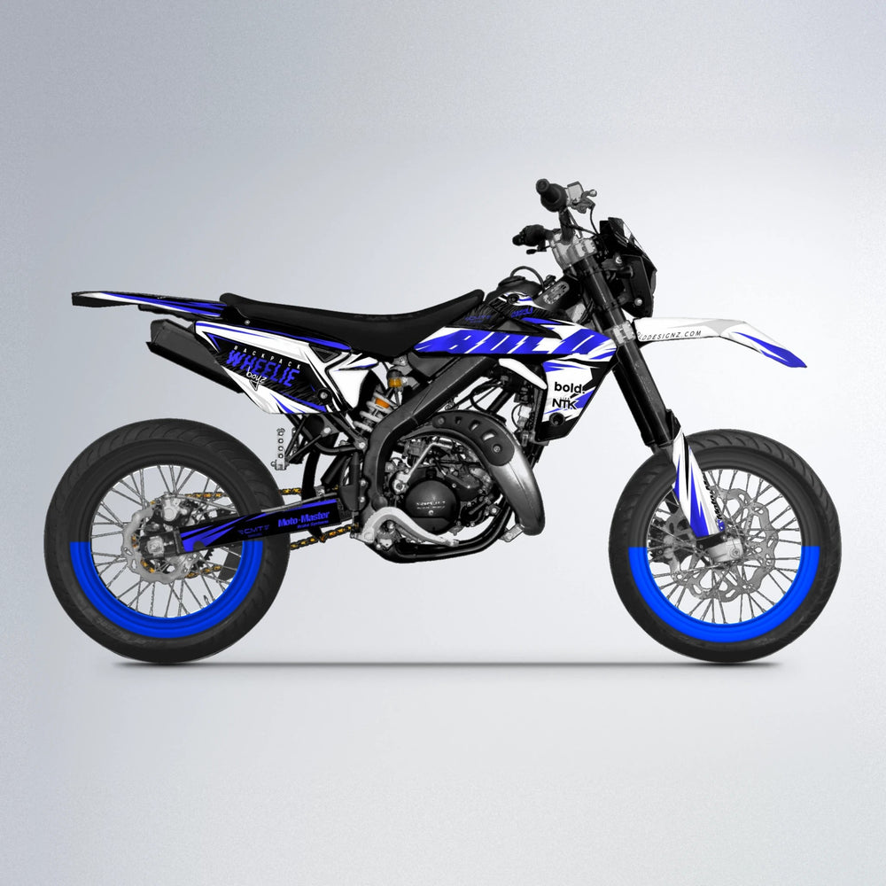 NTK V4 Rieju MRT supermoto graphics kit in Blue