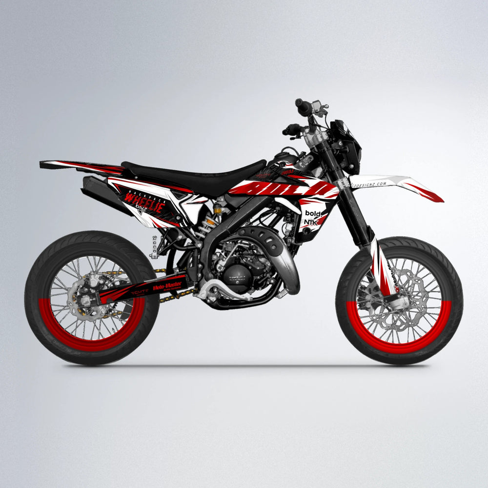 NTK V4 Rieju MRT supermoto graphics kit in Custom Colour
