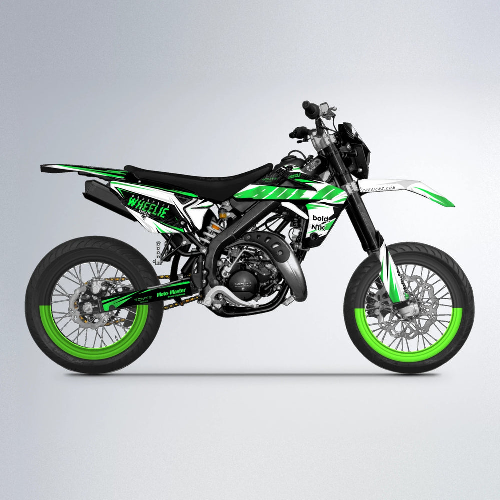 NTK V4 Rieju MRT supermoto graphics kit in Green