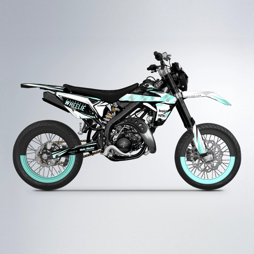 NTK V4 Rieju MRT supermoto graphics kit in Mint