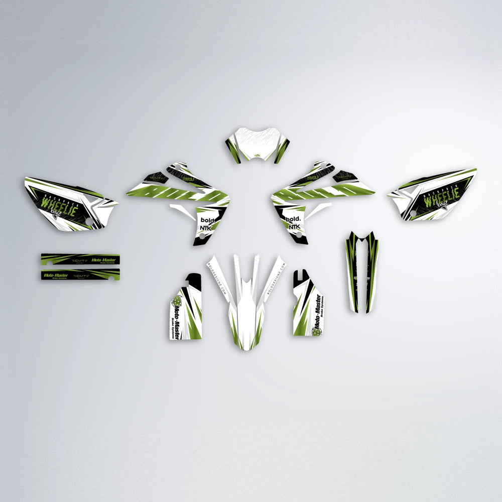 NTK V4 Rieju MRT graphics kit parts layout in Olive