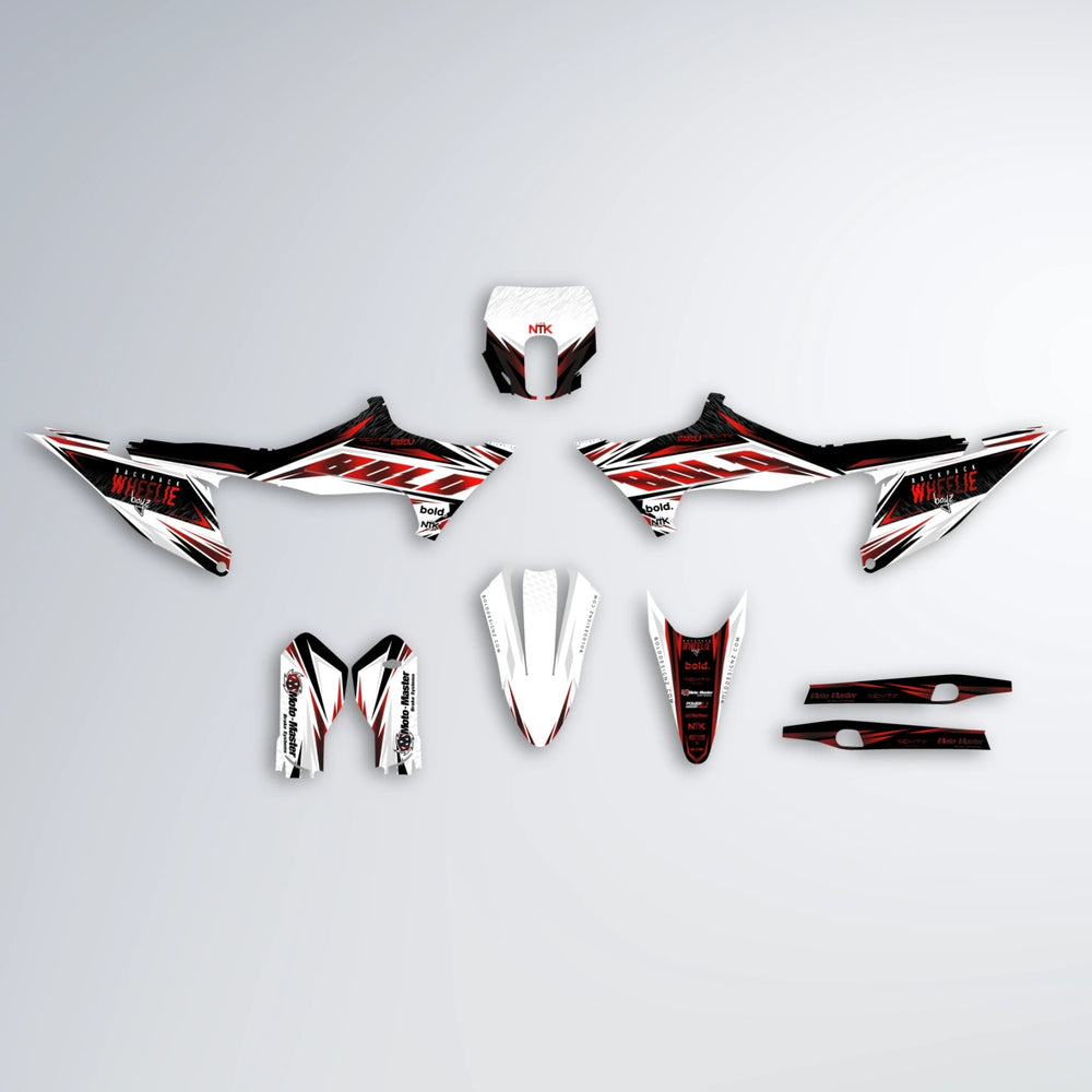 NTK V4 Stark Varg SM graphics kit parts layout in Black & Red