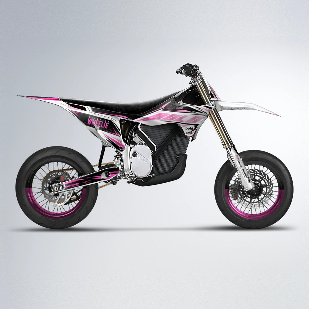 NTK V4 Stark Varg SM supermoto graphics kit in Flamingo