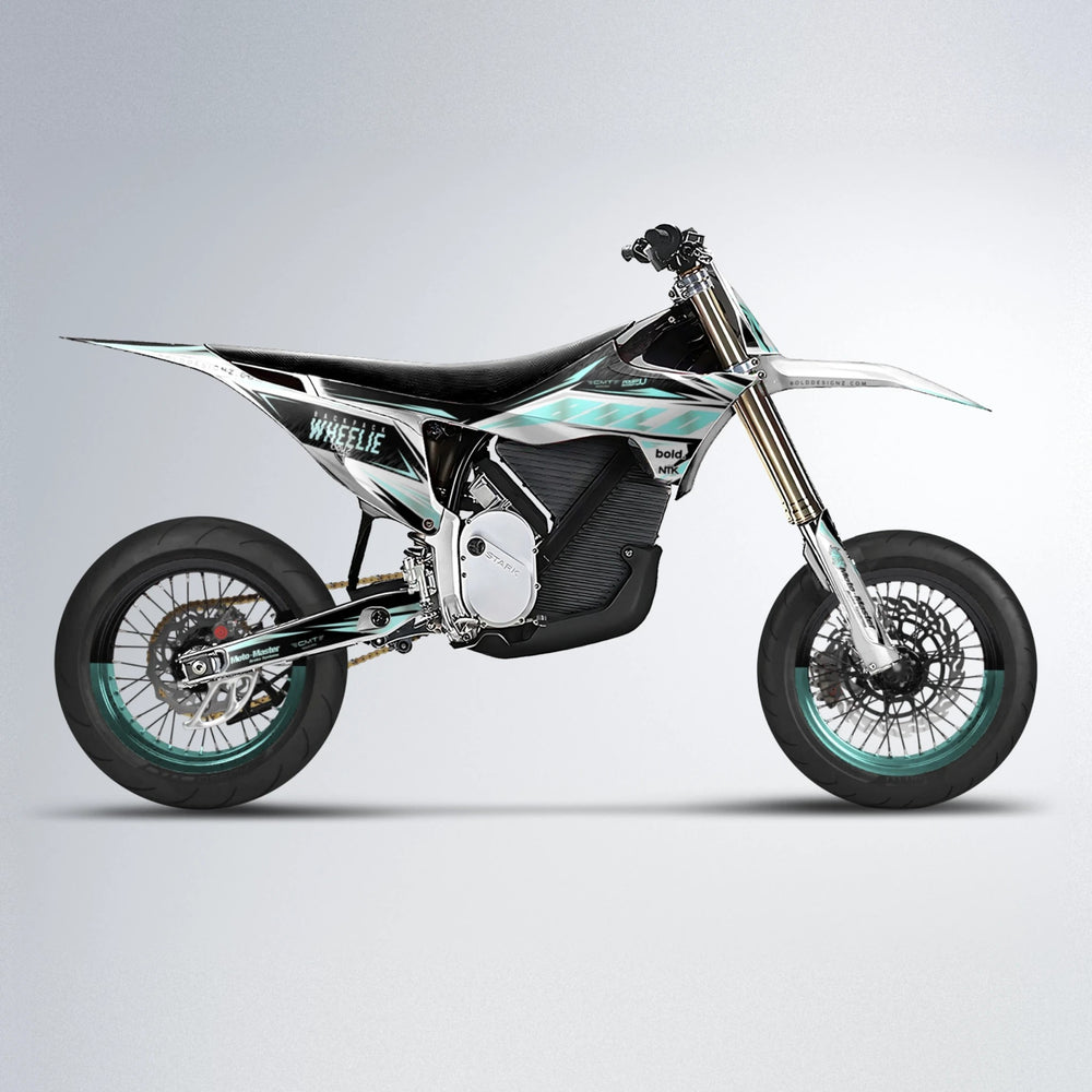 NTK V4 Stark Varg SM supermoto graphics kit in Mint