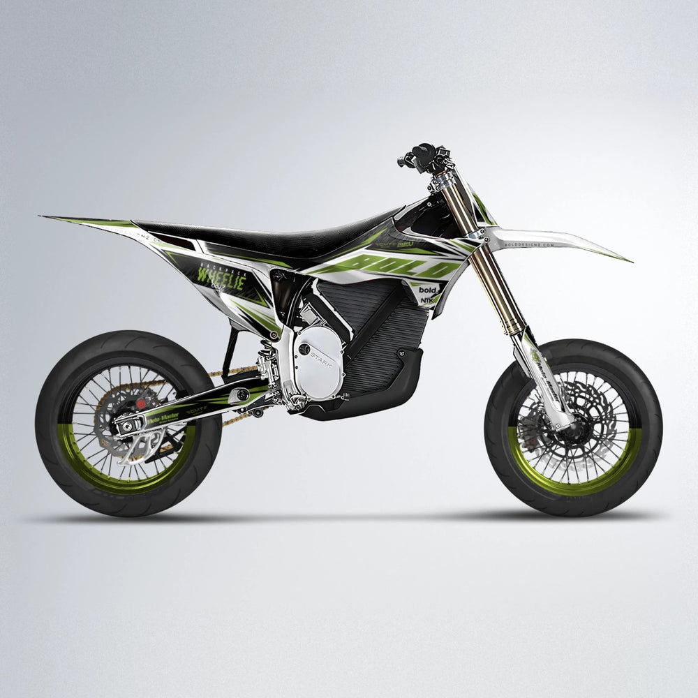 NTK V4 Stark Varg SM supermoto graphics kit in Olive
