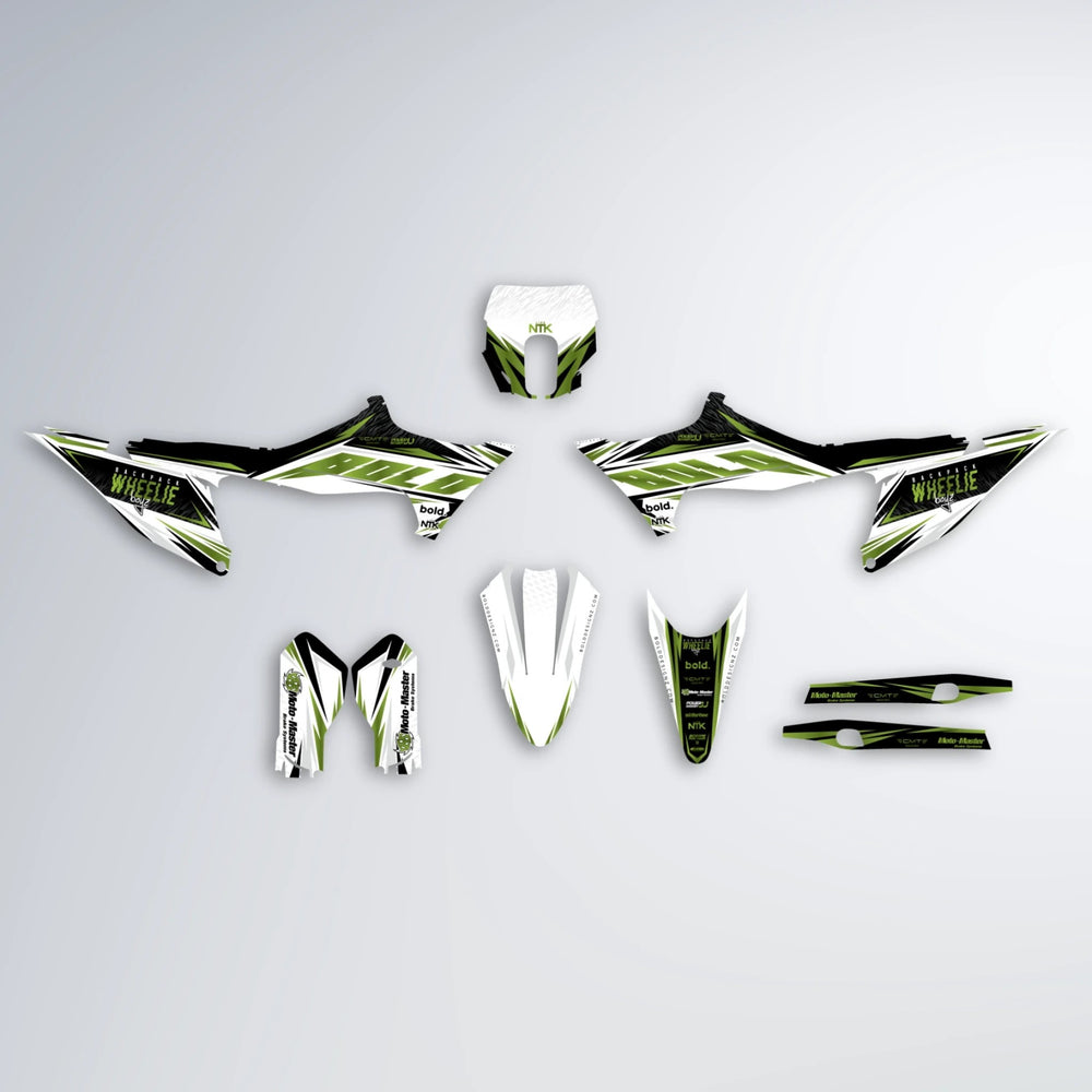 NTK V4 Stark Varg SM graphics kit parts layout in Olive