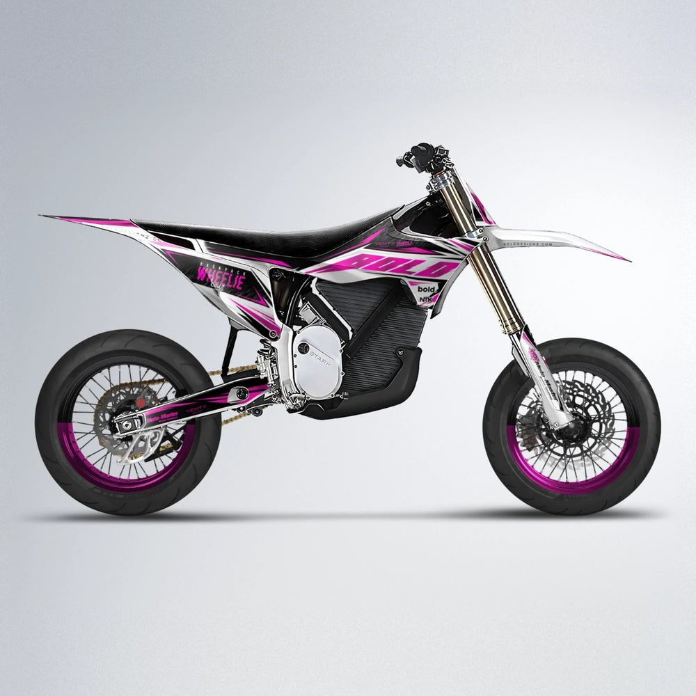 NTK V4 Stark Varg SM supermoto graphics kit in Pink