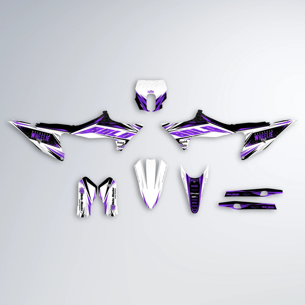 NTK V4 Stark Varg SM graphics kit parts layout in Purple
