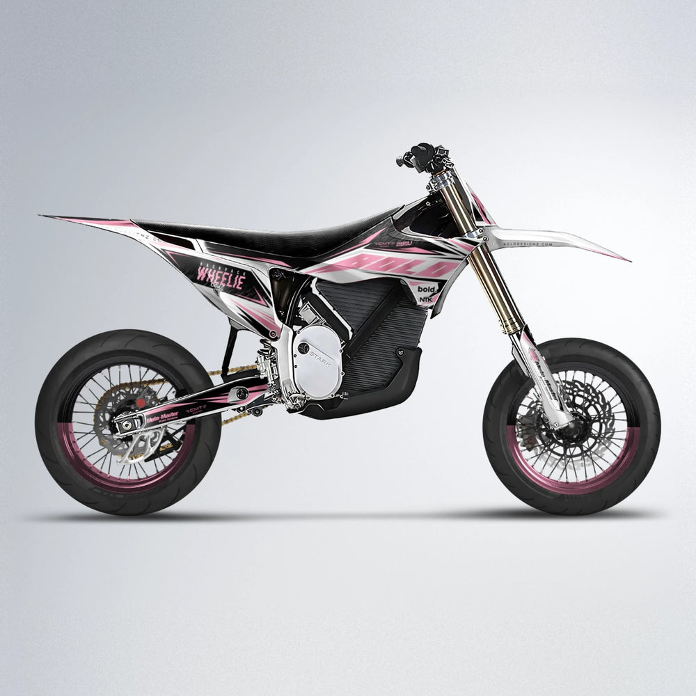 NTK V4 Stark Varg SM supermoto graphics kit in Sakura Pink