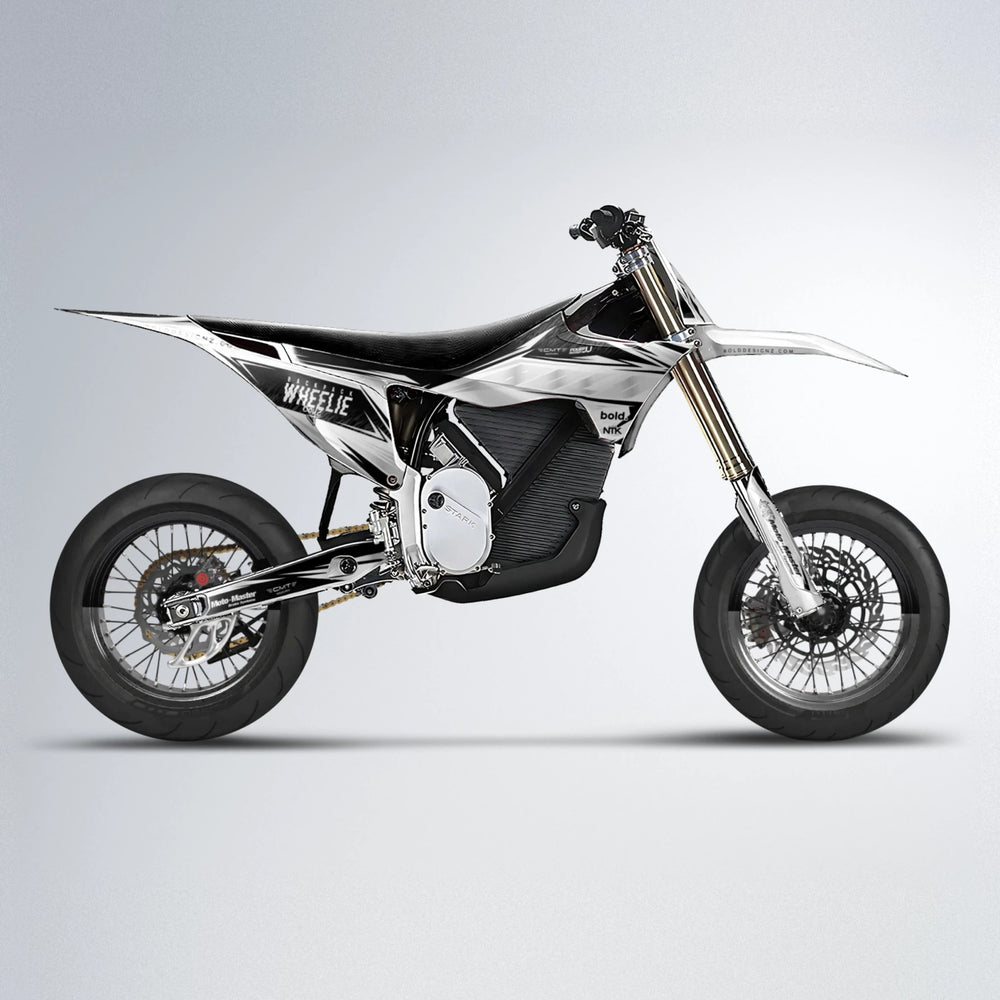 NTK V4 Stark Varg SM supermoto graphics kit in White