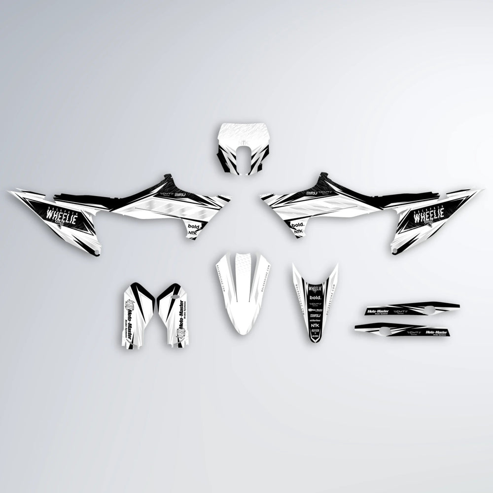 NTK V4 Stark Varg SM graphics kit parts layout in White
