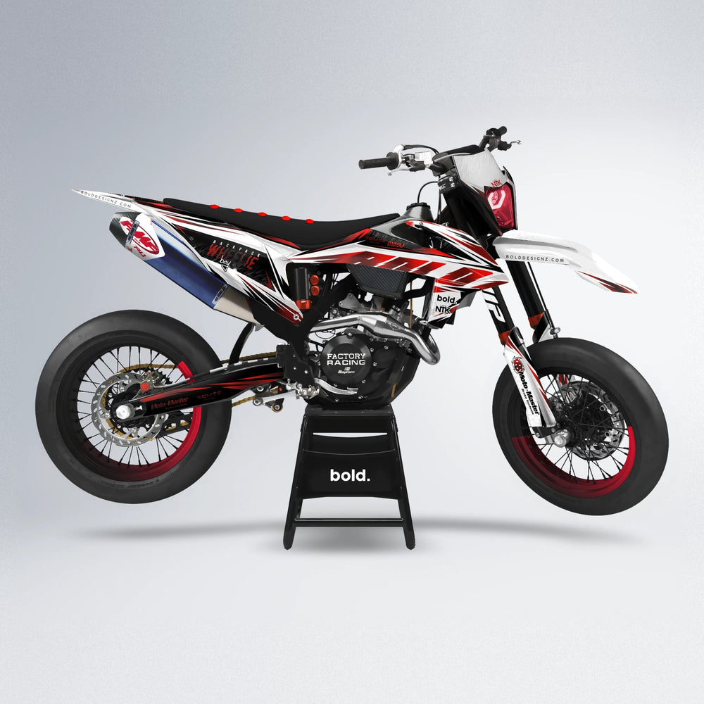 NTK V4 supermoto graphics kit in Black & Red
