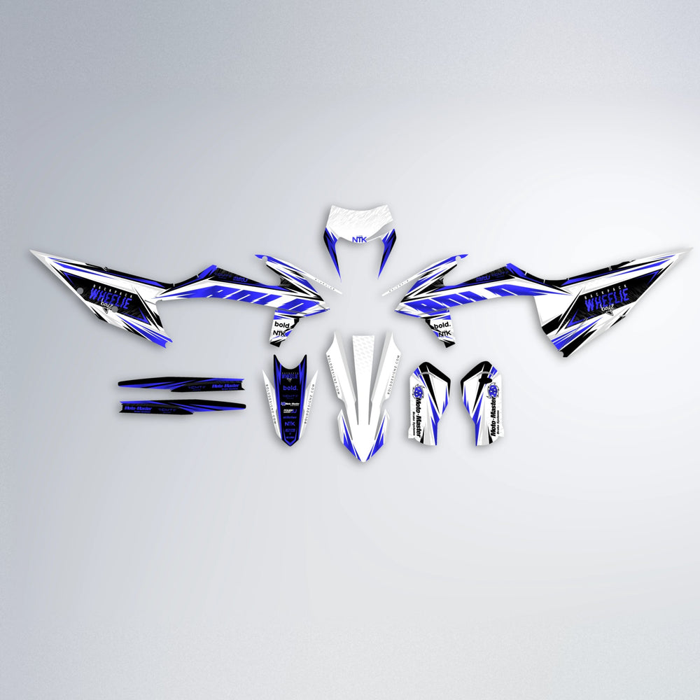 NTK V4 graphics kit parts layout in Blue