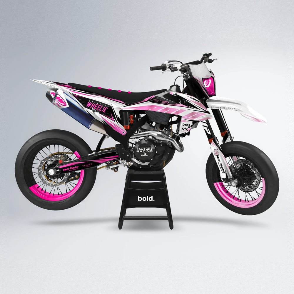 NTK V4 supermoto graphics kit in Flamingo