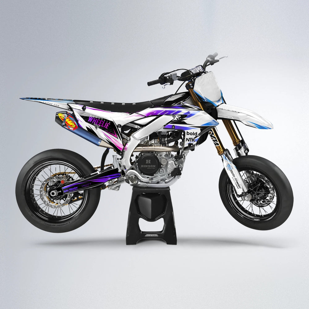 NTK V4 Yamaha YZF SM supermoto graphics kit in Blue Purple Fade