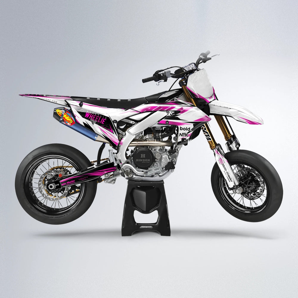 NTK V4 Yamaha YZF SM supermoto graphics kit in Pink