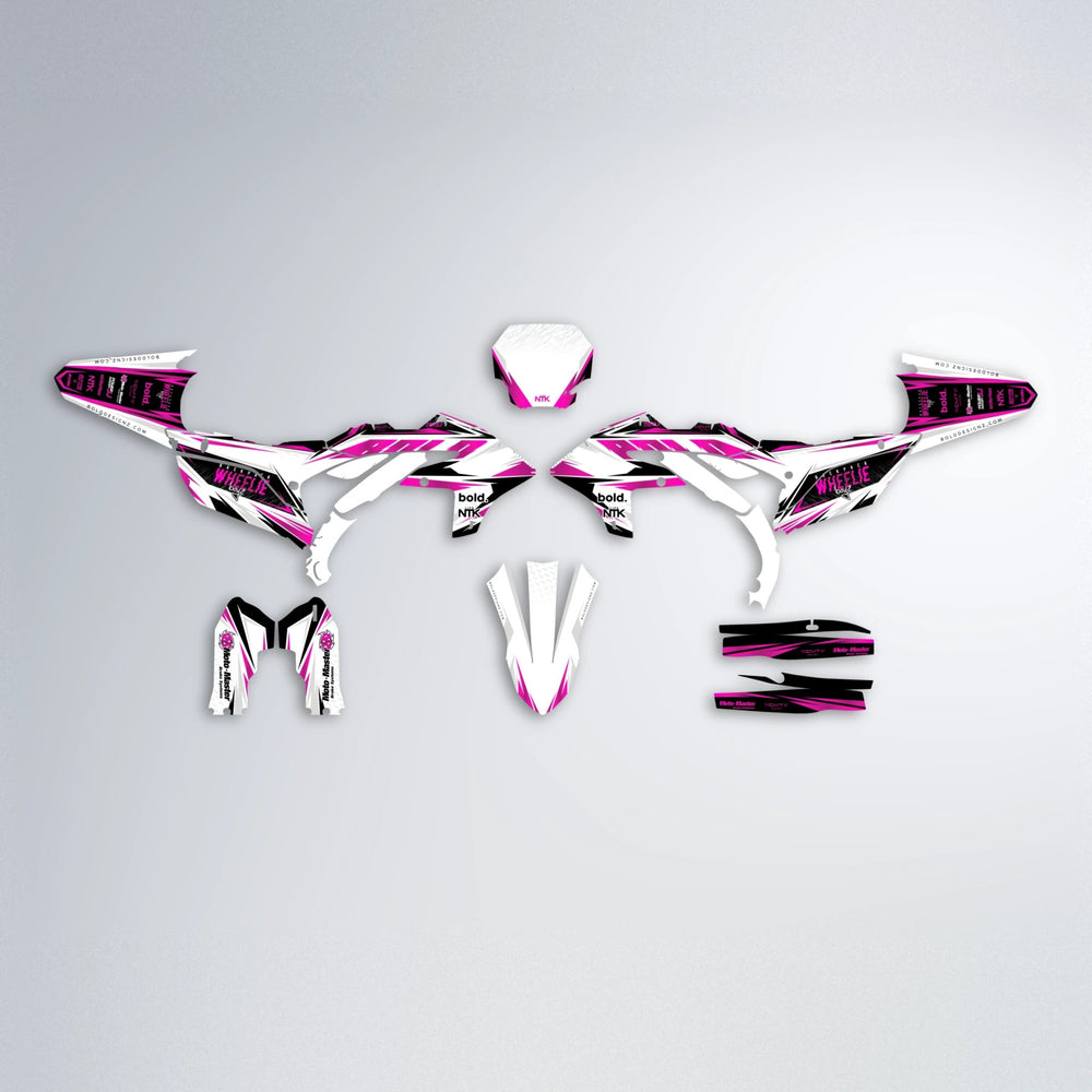 NTK V4 Yamaha YZF SM graphics kit parts layout in Pink