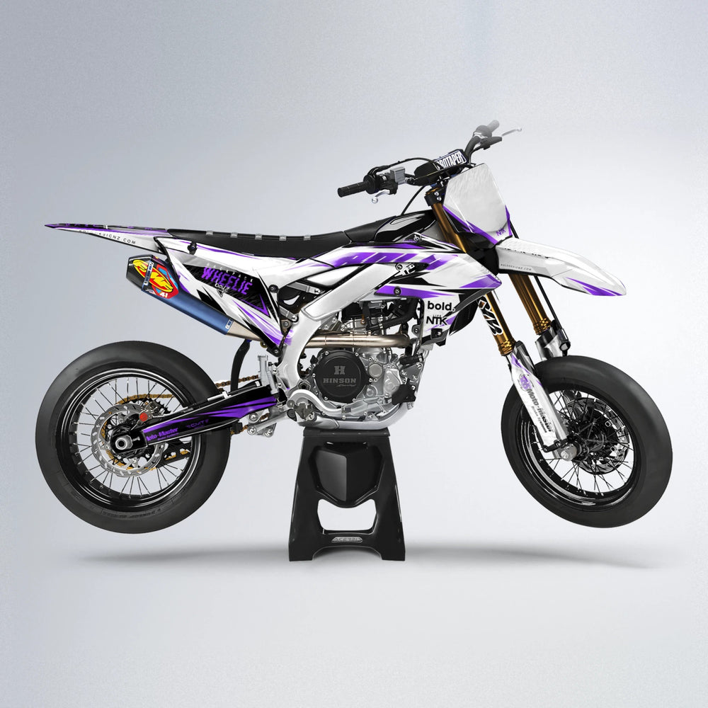 NTK V4 Yamaha YZF SM supermoto graphics kit in Purple