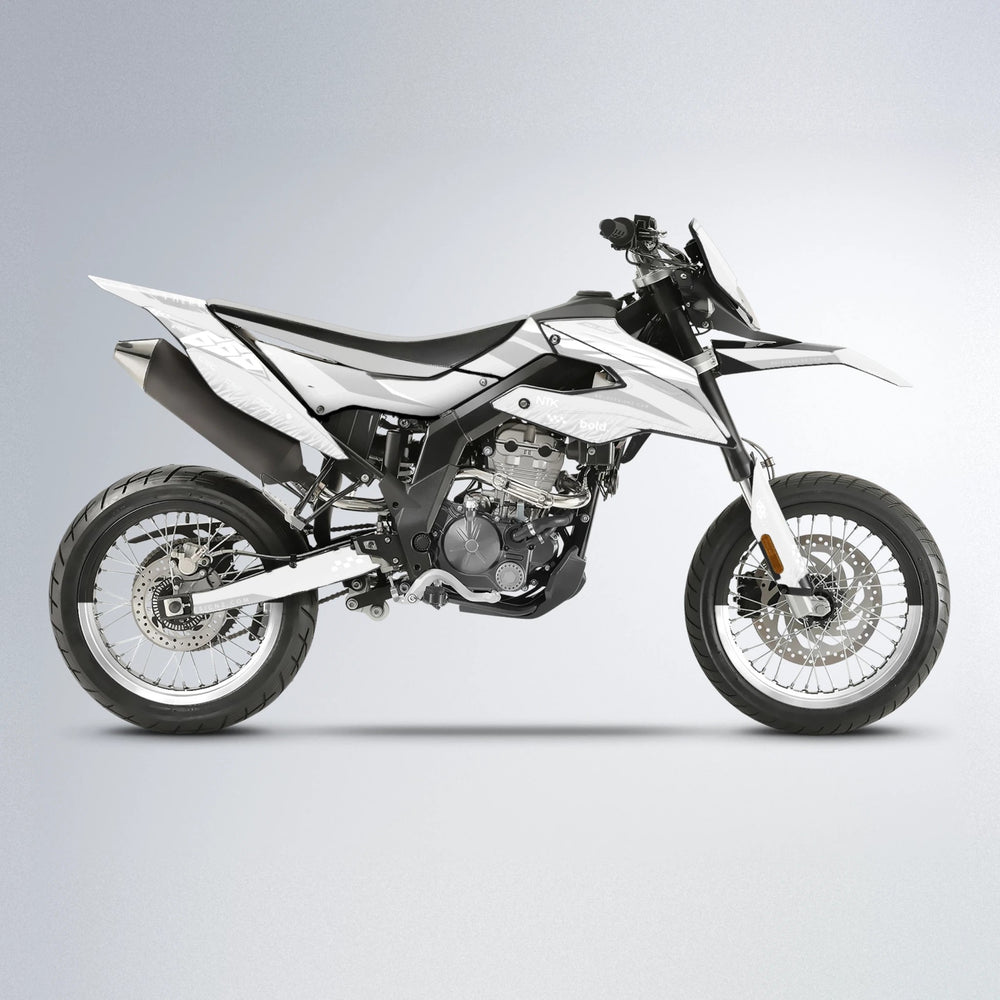 NTK V5 Aprilia SX 125 supermoto graphics kit in White