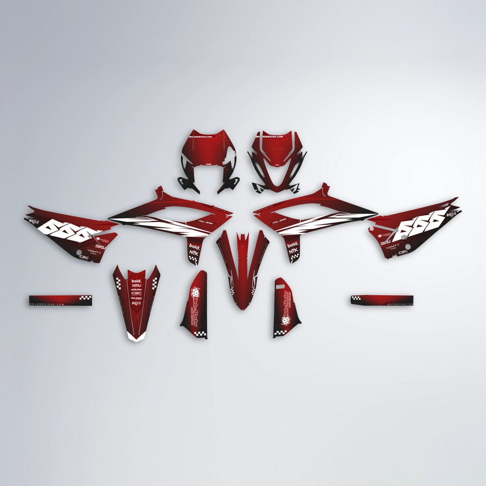 NTK V5 Beta graphics kit parts layout in Black & Red
