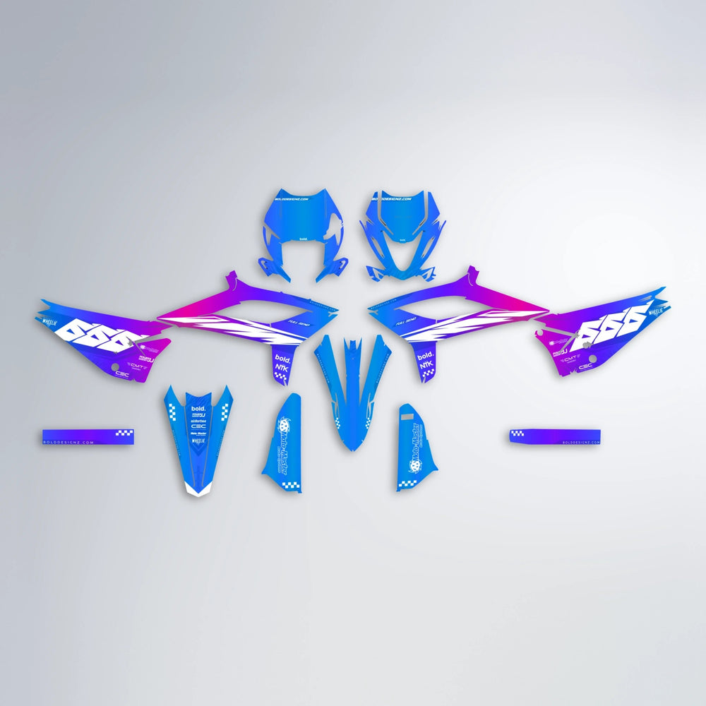 NTK V5 Beta graphics kit parts layout in Blue Purple Fade