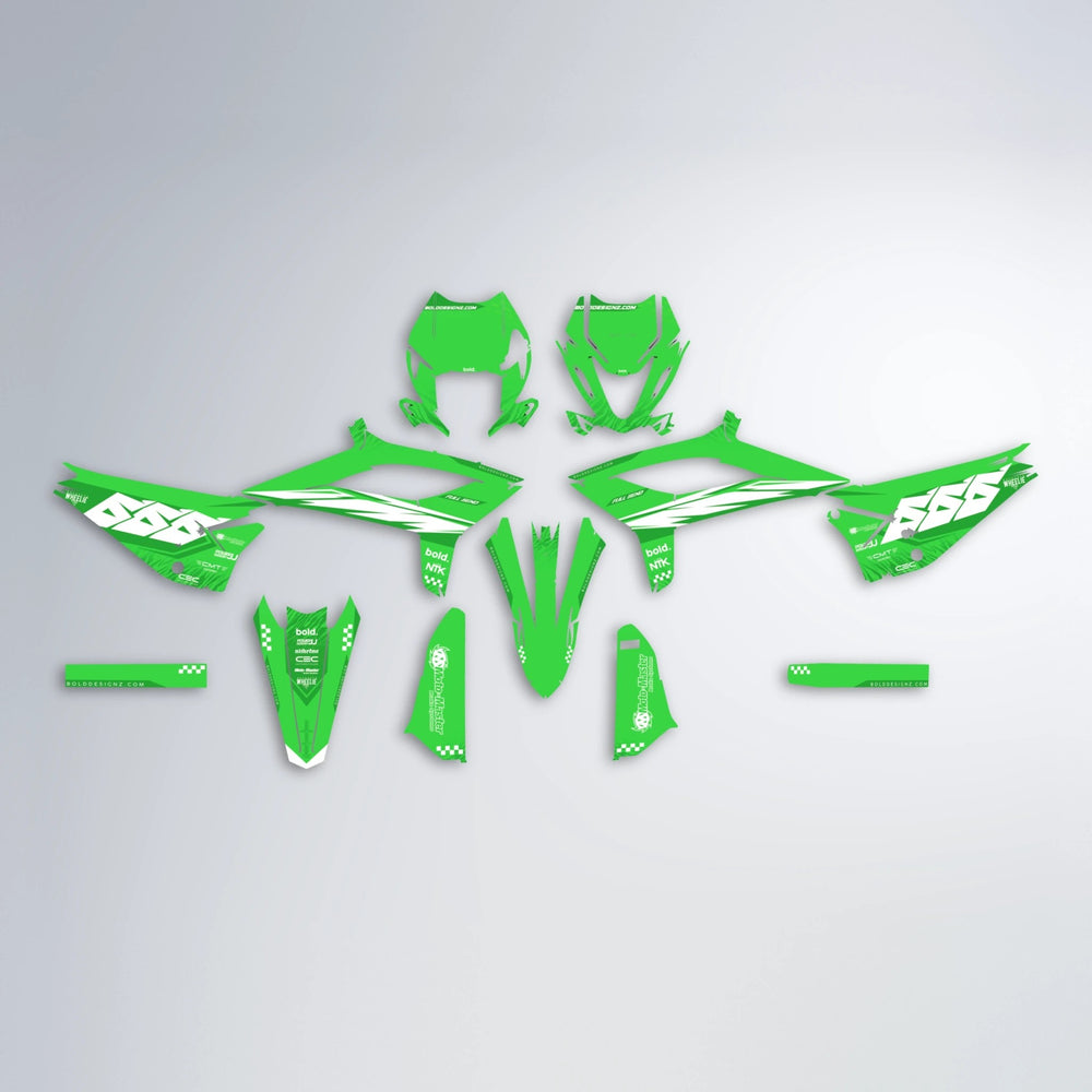 NTK V5 Beta graphics kit parts layout in Green