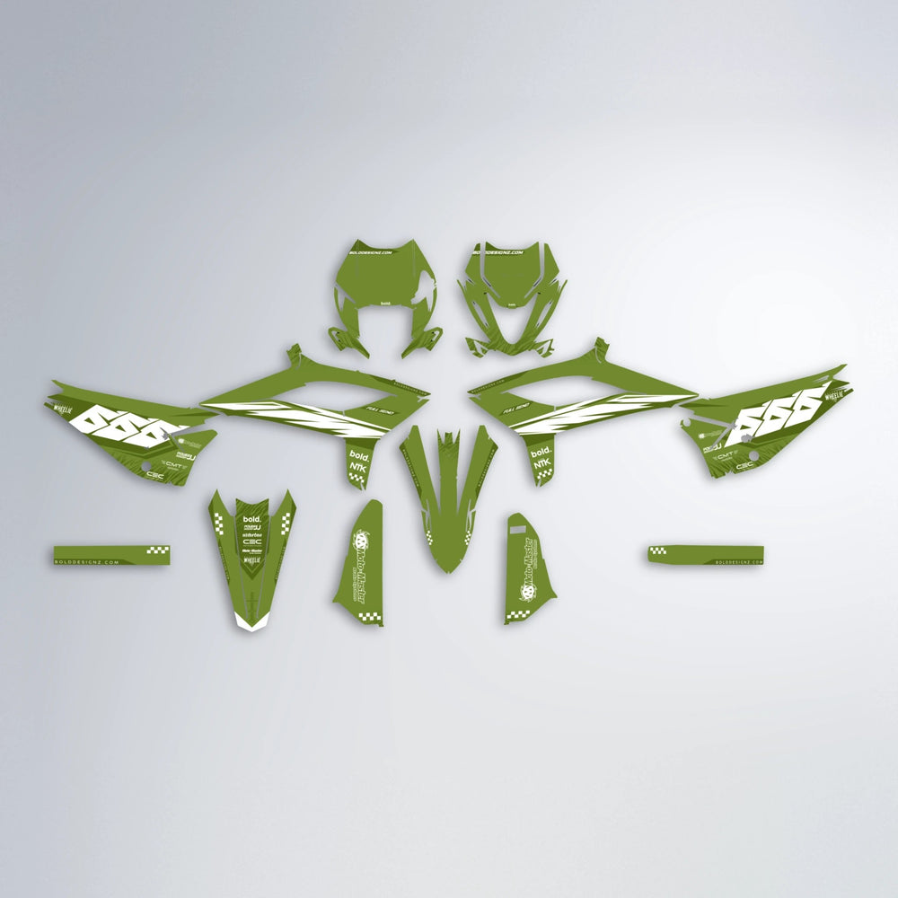 NTK V5 Beta graphics kit parts layout in Olive