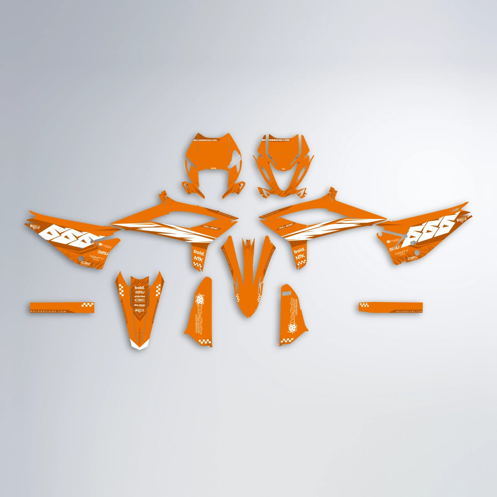 NTK V5 Beta graphics kit parts layout in Orange