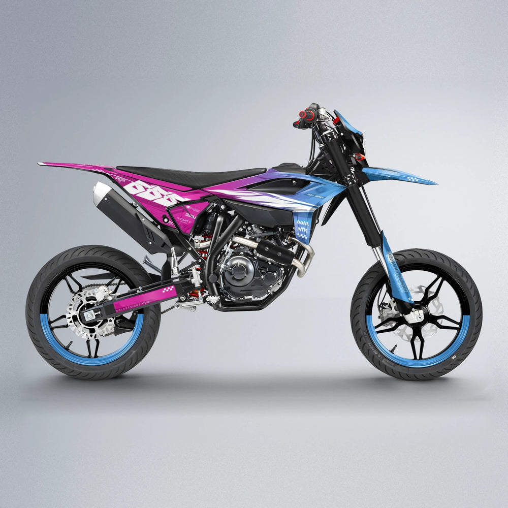 NTK V5 Beta supermoto graphics kit in Pink & Light Blue