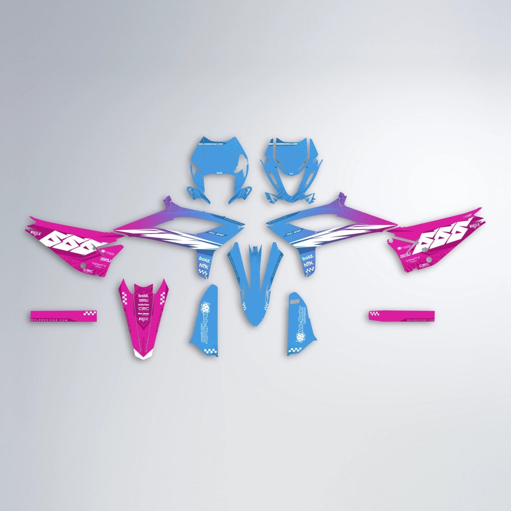 NTK V5 Beta graphics kit parts layout in Pink & Light Blue