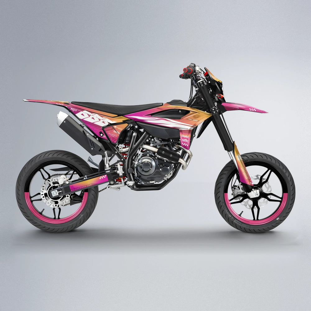 NTK V5 Beta supermoto graphics kit in Pink & Yellow