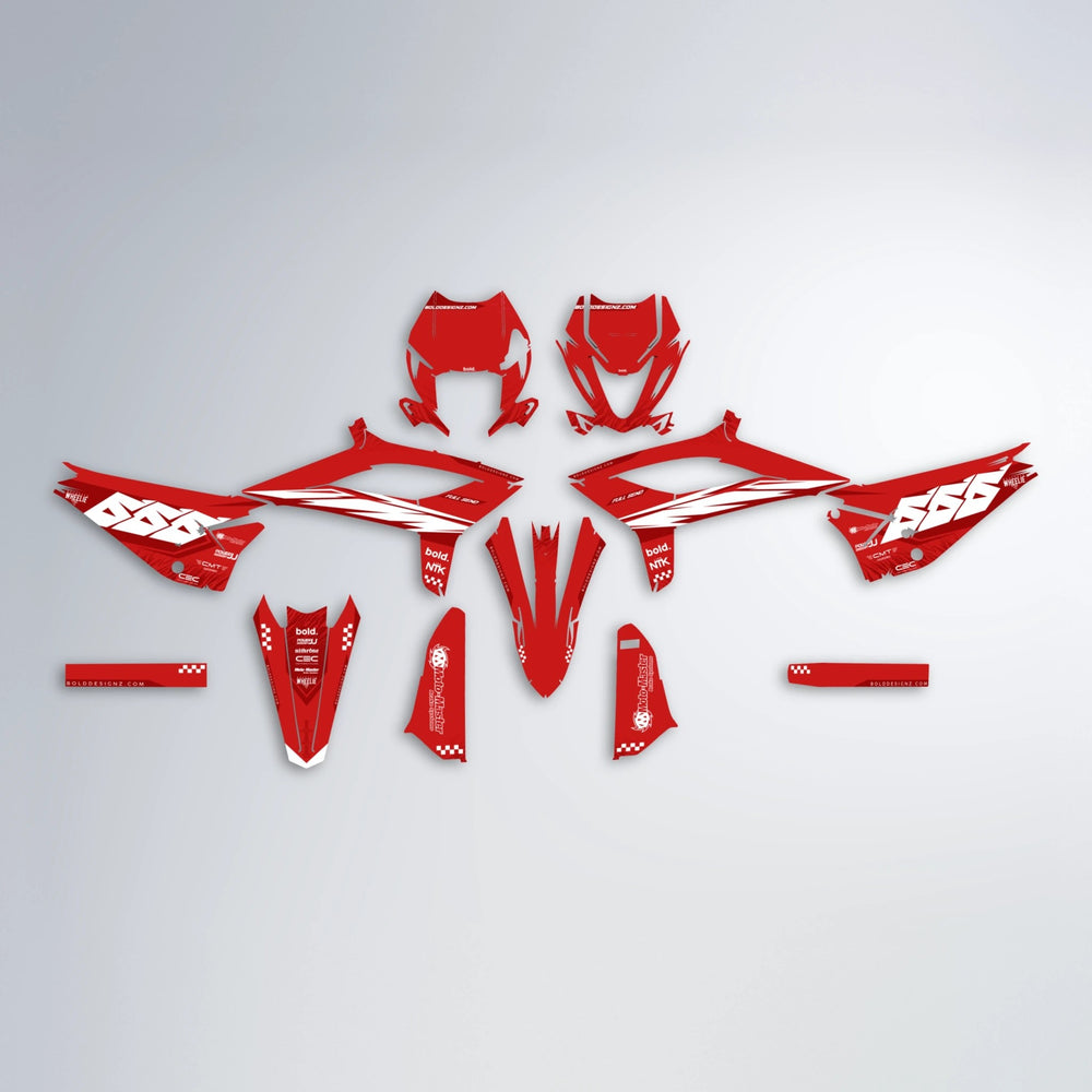 NTK V5 Beta graphics kit parts layout in Red