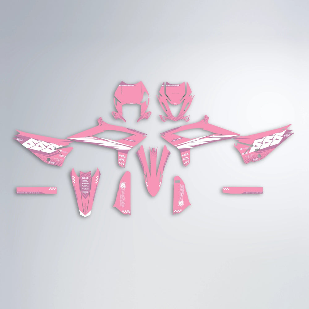 NTK V5 Beta graphics kit parts layout in Sakura Pink