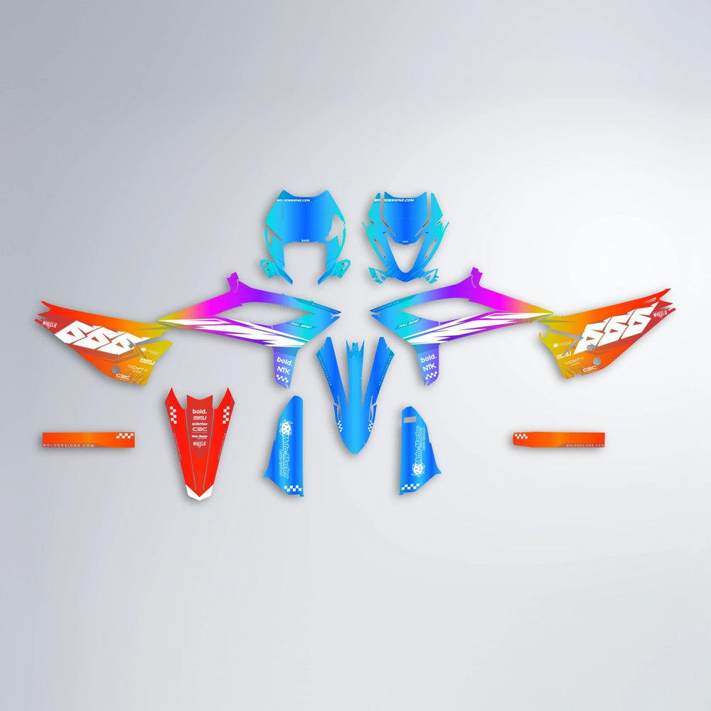 NTK V5 Beta graphics kit parts layout in Sunset Fade