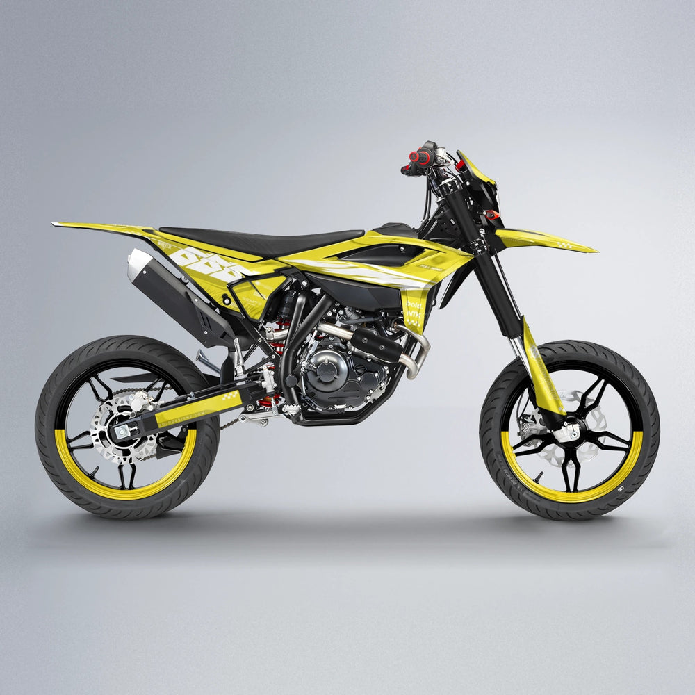 NTK V5 Beta supermoto graphics kit in Yellow