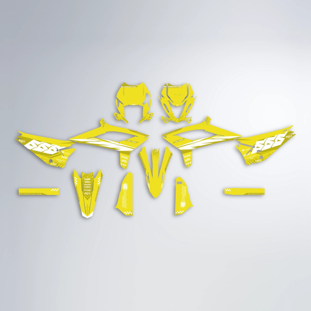 NTK V5 Beta graphics kit parts layout in Yellow