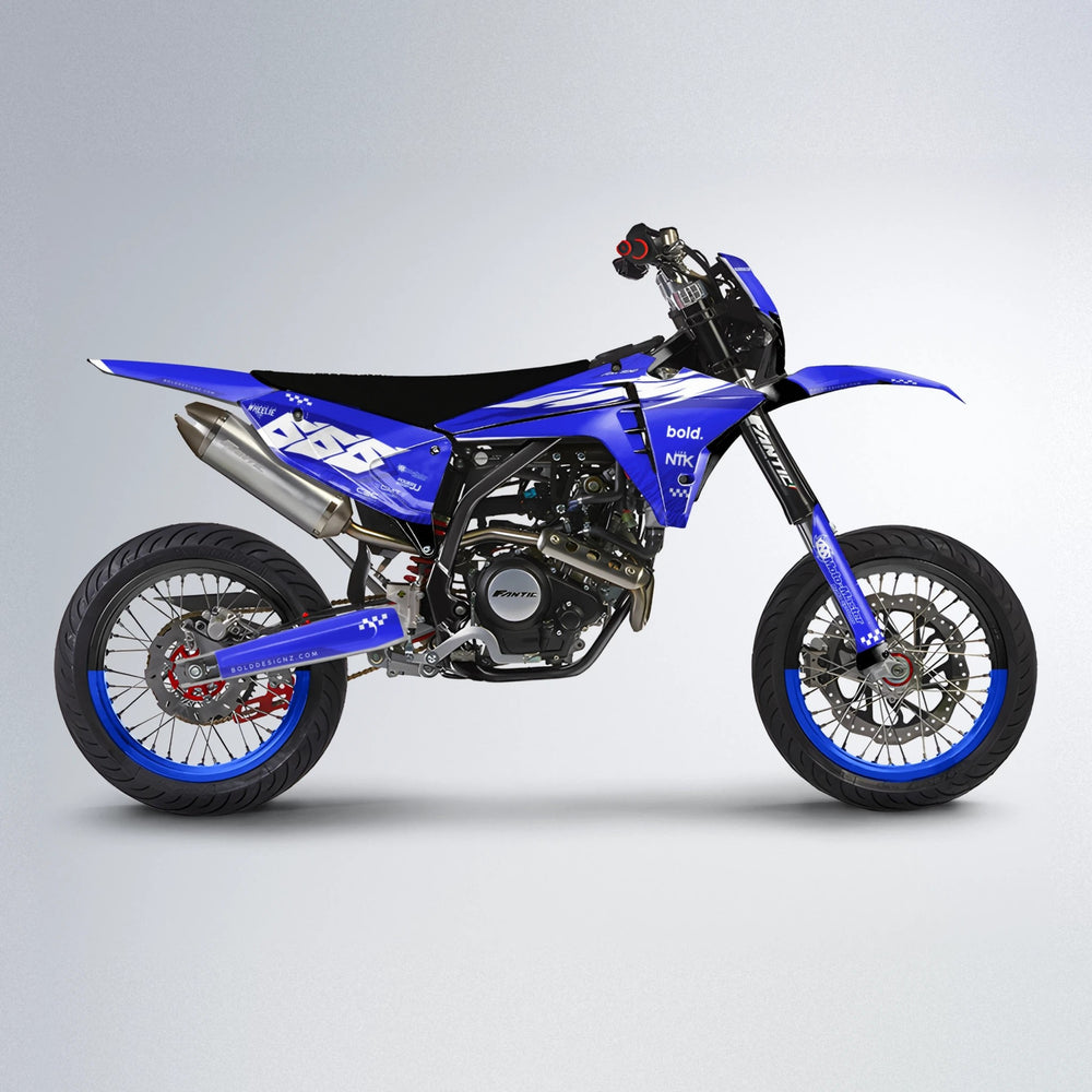 NTK V5 Fantic supermoto graphics kit in Blue
