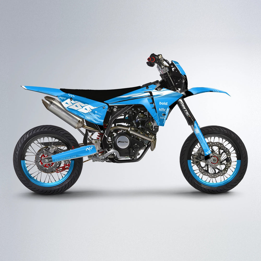 NTK V5 Fantic supermoto graphics kit in Custom Colour
