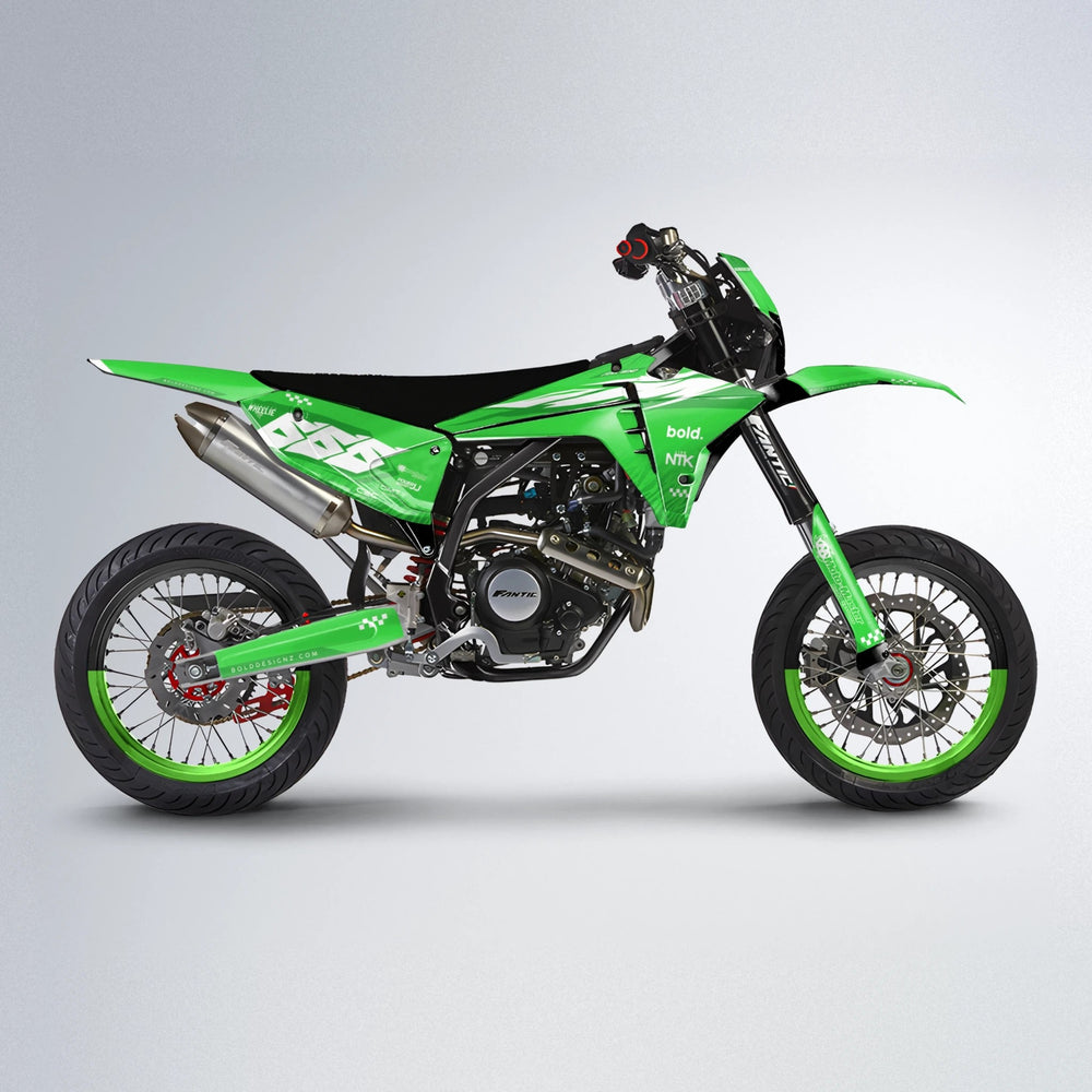 NTK V5 Fantic supermoto graphics kit in Green