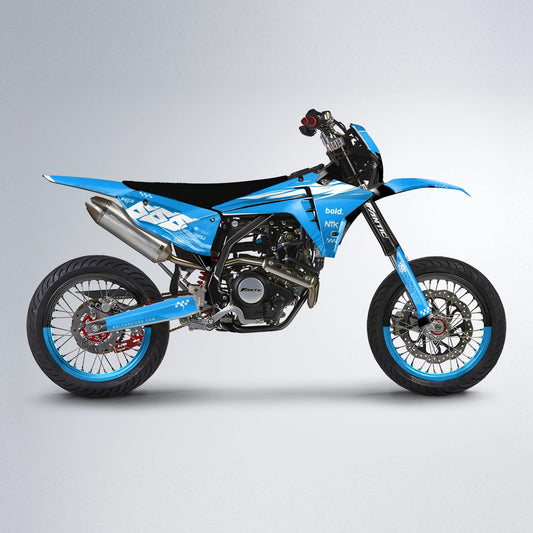 NTK V5 Fantic supermoto graphics kit in Light Blue