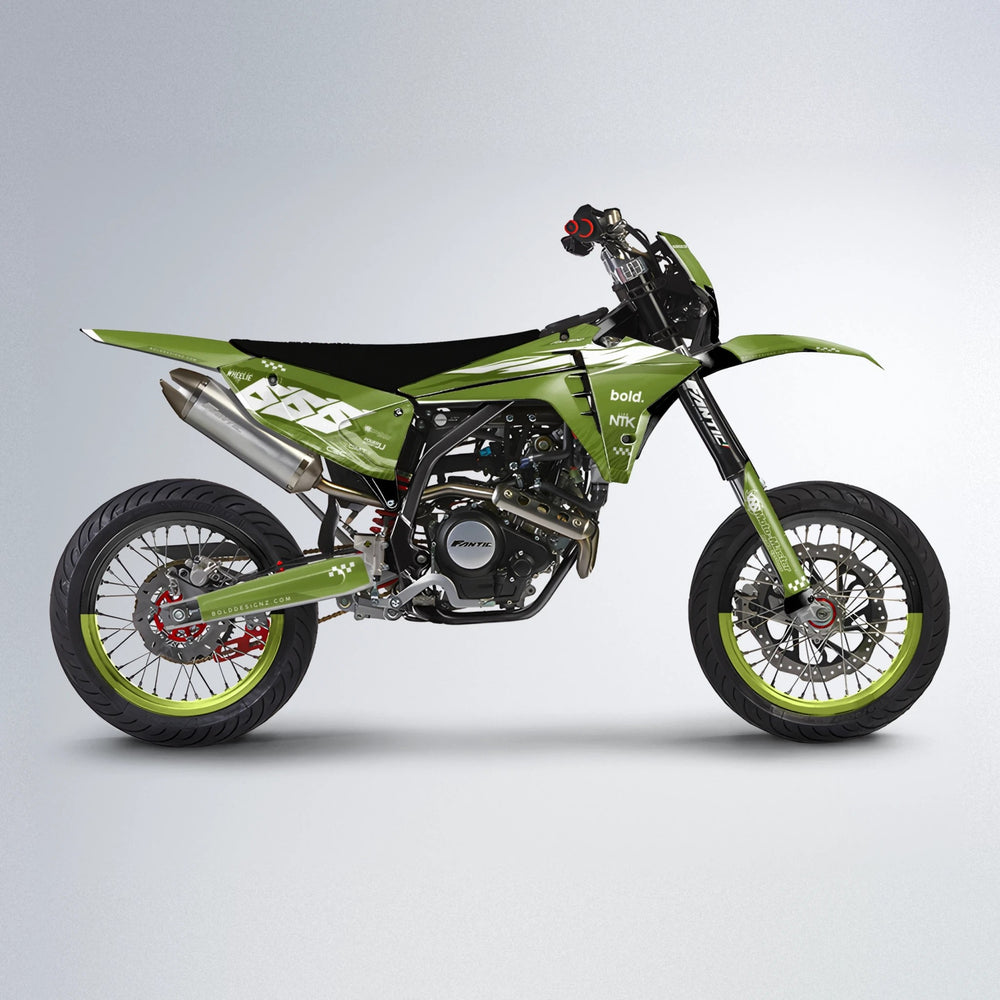 NTK V5 Fantic supermoto graphics kit in Olive