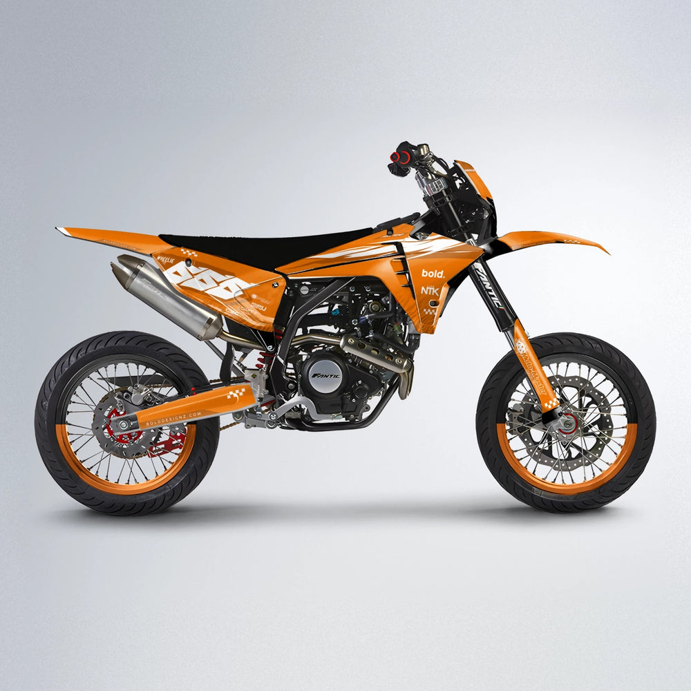 NTK V5 Fantic supermoto graphics kit in Orange