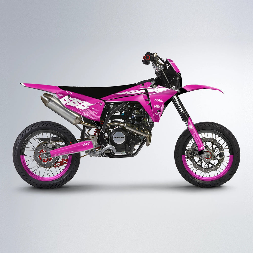 NTK V5 Fantic supermoto graphics kit in Pink