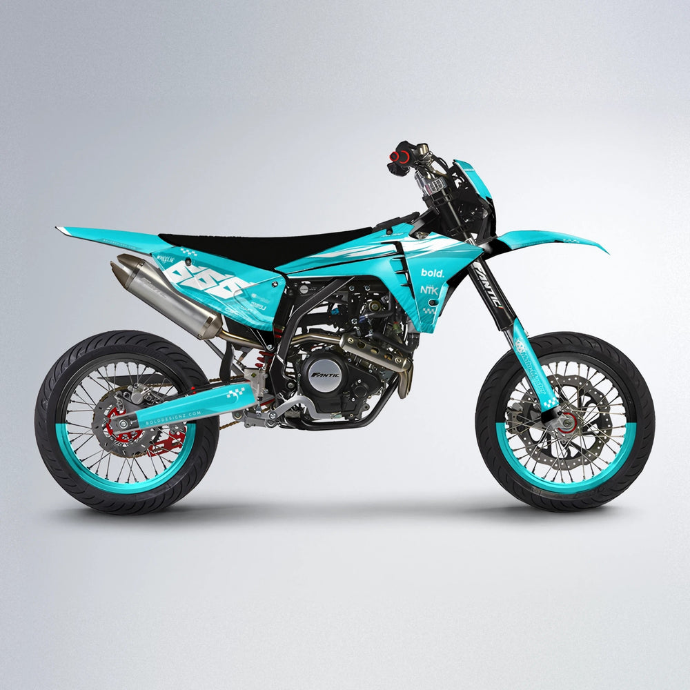 NTK V5 Fantic supermoto graphics kit in Teal