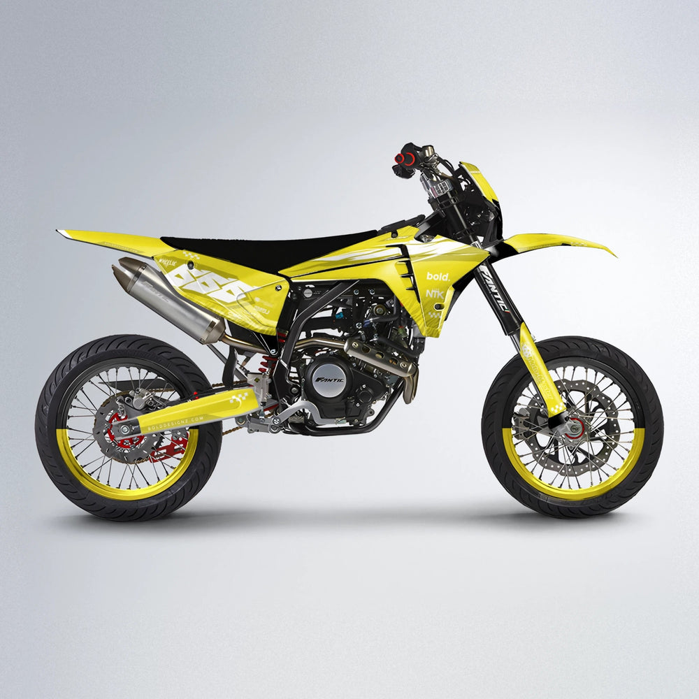 NTK V5 Fantic supermoto graphics kit in Yellow