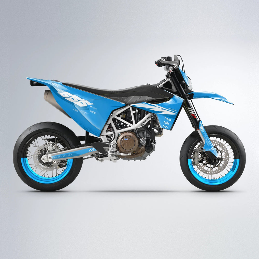 NTK V5 Husqvarna 701 supermoto graphics kit in Light Blue