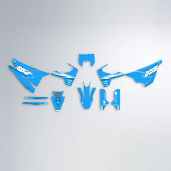 NTK V5 Husqvarna 701 graphics kit parts layout in Light Blue